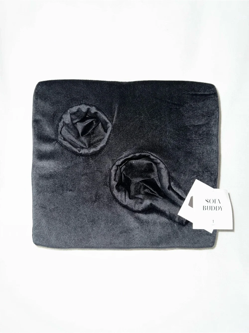 NEW! SOFA BUDDY Cupholder Cushions Set of 2 (1 Each: Ivory & Black), New w/ Tag!